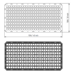 DIY MOLLE Panel Dimensions 40x20 Inches (490x950 mm) - Custom cnc dxf files for under-seat or rear cubby car organizer