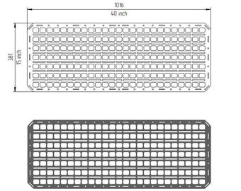 DIY MOLLE Panel 15x40 Inches (380x1016 mm) – Easy Templates for Laser Cutting and CNC