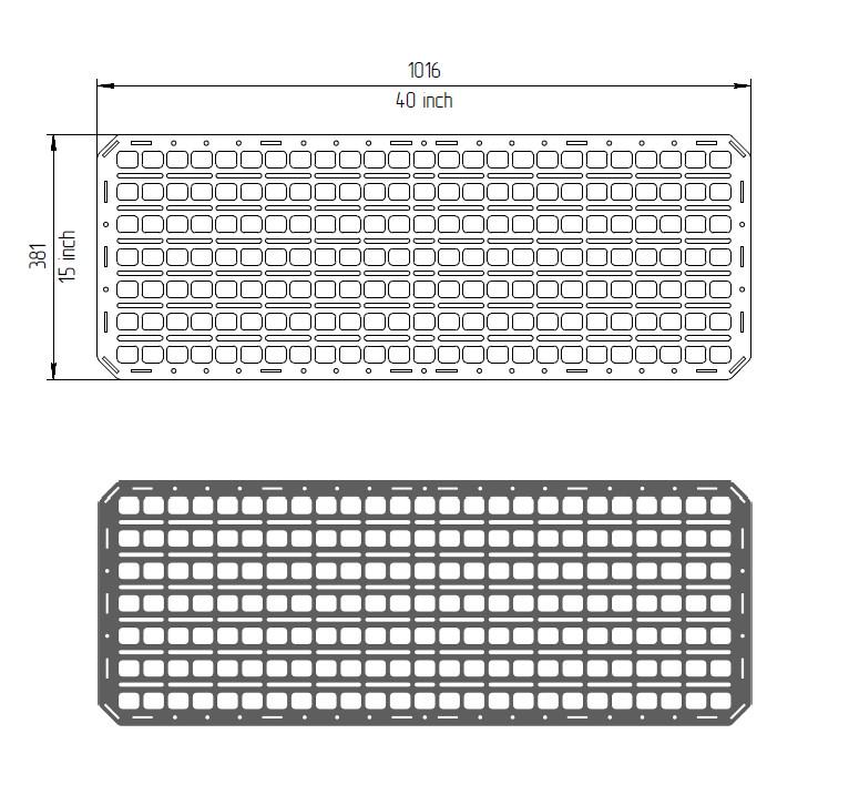 DIY MOLLE Panel 15x40 Inches (380x1016 mm) – Easy Templates for Laser Cutting and CNC