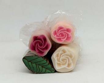 Romantic Rose Cane Set, Unbaked or Raw Polymer Clay Flower Canes