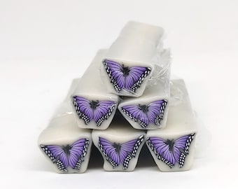 Purple Butterfly Cane, Polymer Clay Flutterby Cane, Raw or Unbaked Clay