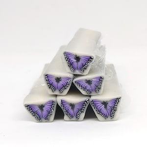 Purple Butterfly Cane, Polymer Clay Flutterby Cane, Raw or Unbaked Clay image 1