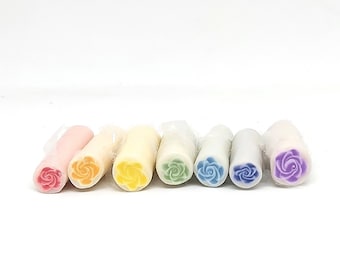 Rainbow Rose Canes, Raw or Unbaked Polymer Clay Cane Sampler