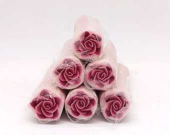 Crimson Rose Cane, Raw or Unbaked Polymer Clay Flower Cane