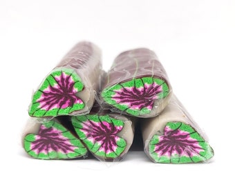 Purple Blush Begonia Leaf Cane, Raw or Unbaked Polymer Clay Cane