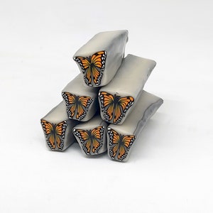 Monarch Butterfly Cane, Raw or Unbaked Polymer Clay Cane image 6