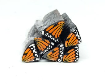 Monarch Butterfly Wing Cane, Raw or Unbaked Polymer Clay Orange Wing Cane