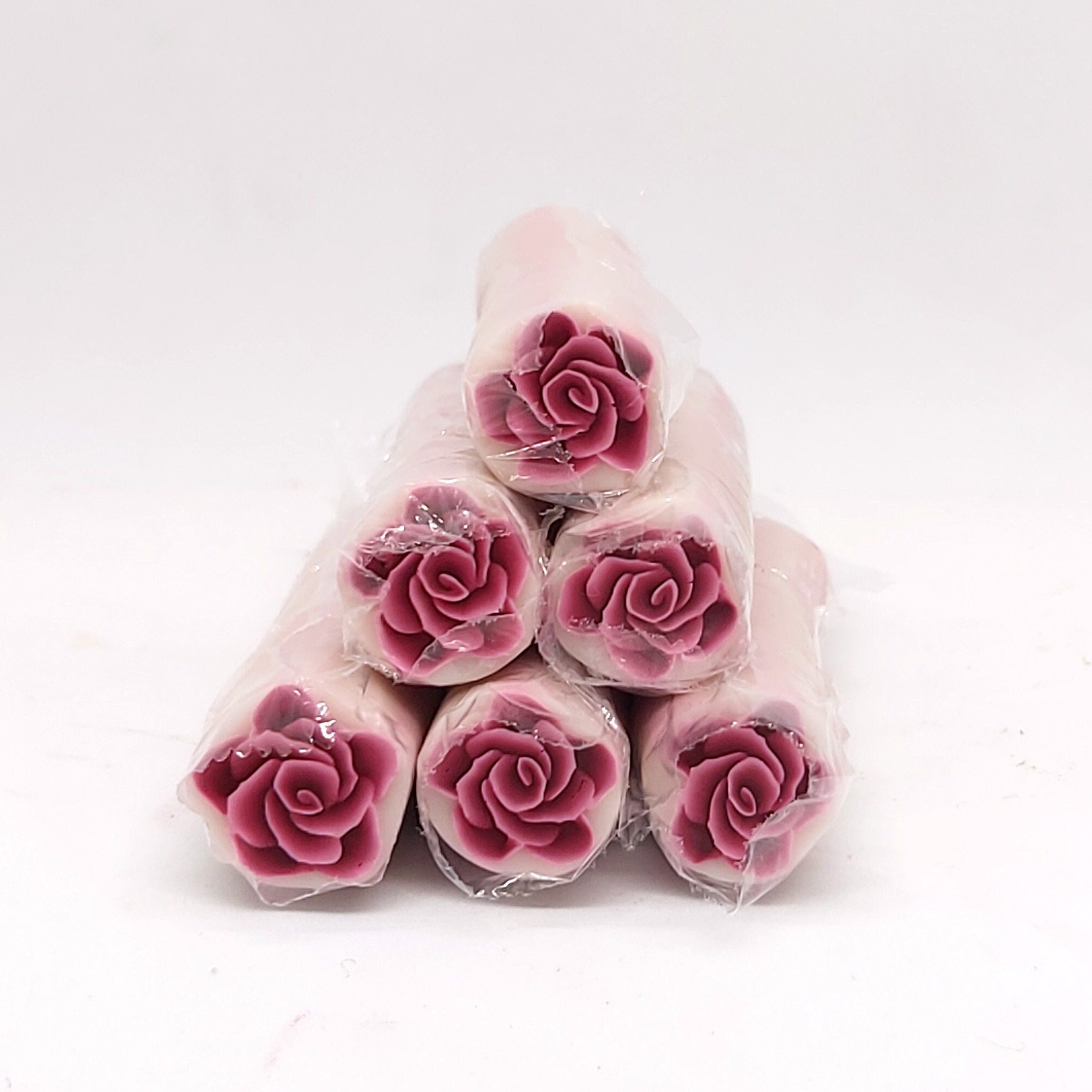Crimson Rose Cane, Raw or Unbaked Polymer Clay Flower Cane