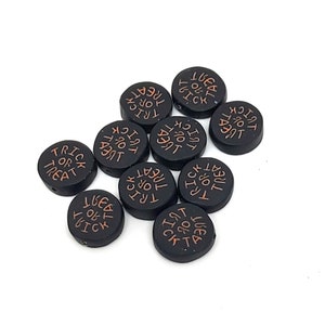 Trick or Treat Beads, Polymer Clay Halloween Beads, 10 Pieces