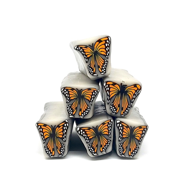 Monarch Butterfly Cane, Raw or Unbaked Polymer Clay Cane image 2