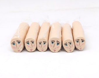 Blue Eyed Girl Face Cane, Raw or Unbaked Polymer Clay