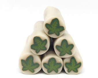 English Ivy Leaf Cane, Raw or Unbaked Dark Green Polymer Clay Leaf