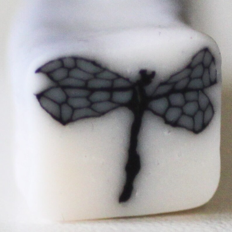 Dragonfly Cane Polymer Clay Translucent Millefiore Cane image 0