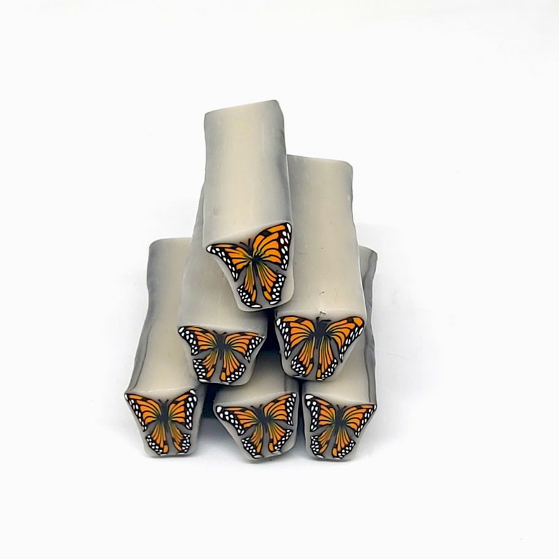 Monarch Butterfly Cane, Raw or Unbaked Polymer Clay Cane image 7