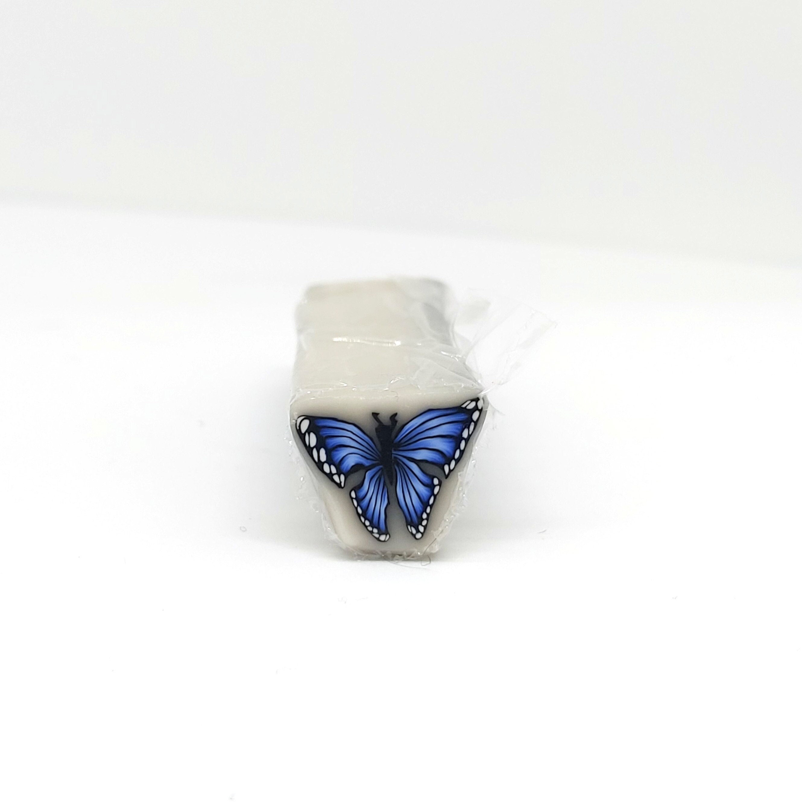 Blue Morpho Polymer Clay Butterfly Cane, Raw Unbaked Clay
