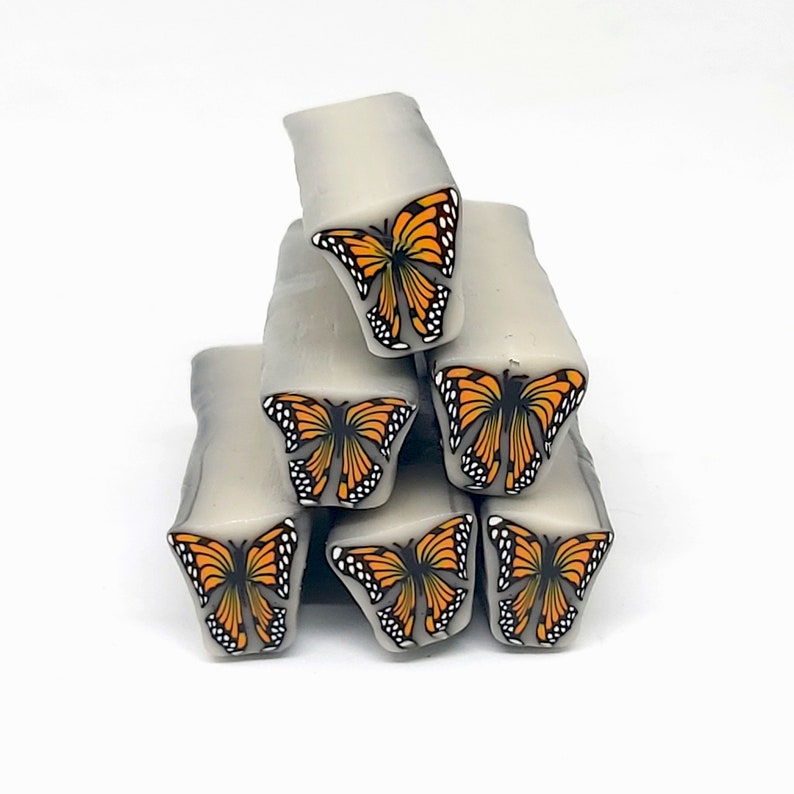 Monarch Butterfly Cane, Raw or Unbaked Polymer Clay Cane image 3