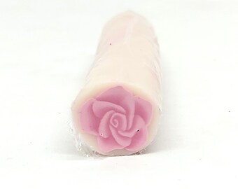 Pink Rose Cane, Unbaked or Raw Polymer Clay Flower Millefiori