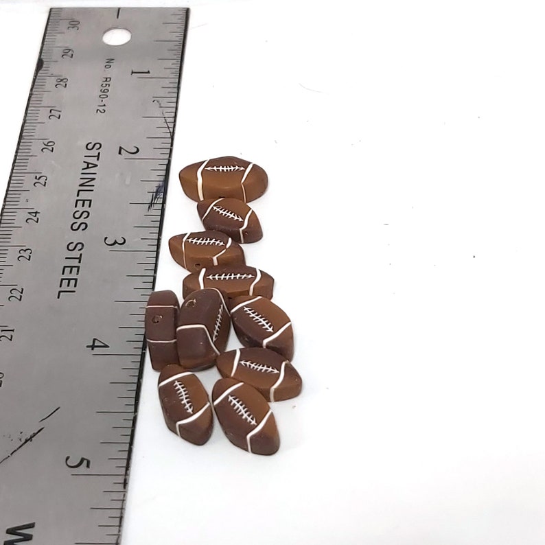 Football Beads Polymer Clay Beads Sports Beads 10 Pieces Etsy Canada