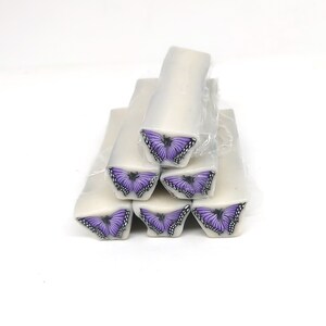 Purple Butterfly Cane, Polymer Clay Flutterby Cane, Raw or Unbaked Clay image 2