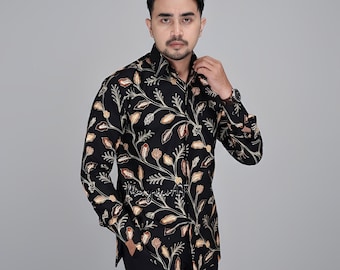 Batik Ashwatara Men's Shirt Premium Cotton Long Sleeve with Full Lining