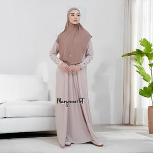 Aliska Knit Dress Creamy Comfortable and Elegant Knit Dress,Muslim Dress,Muslim Dress Wedding,Women Muslim Attire,Women Islamic Dress