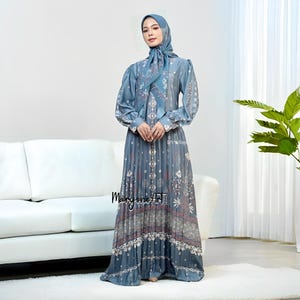 Serambi Dress Gamis with Plisket Motif Fashionable Muslim Clothing,Muslim Dress,Muslim Dress Wedding,Women Muslim Attire,Women Islamic Dress