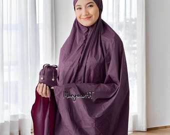 Alif Modern Wear Korean Mini Parachute Mukena Travel Friendly And Elegant,Mukena,Muslim Prayer Dress,Muslim Prayer Attire,Prayer Outfit