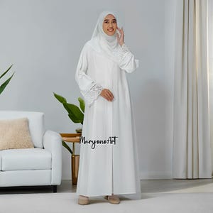 White Graduation Abaya - Etsy