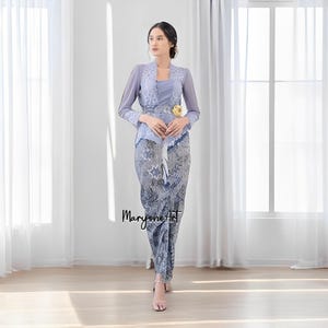 Batik besticktes Kebaya Set Stilvolle Wahl für formelle Anlässe,Bali Kebaya,Bali-Kleid,Kebaya Bali,Bali-Bluse,Bali-Kebaya