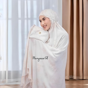 Elegant Dharina-serien Mukena Rayon-tyg med överdragsmönster, Mukena, muslimsk böneklänning, muslimsk böneklädsel, böneoutfit