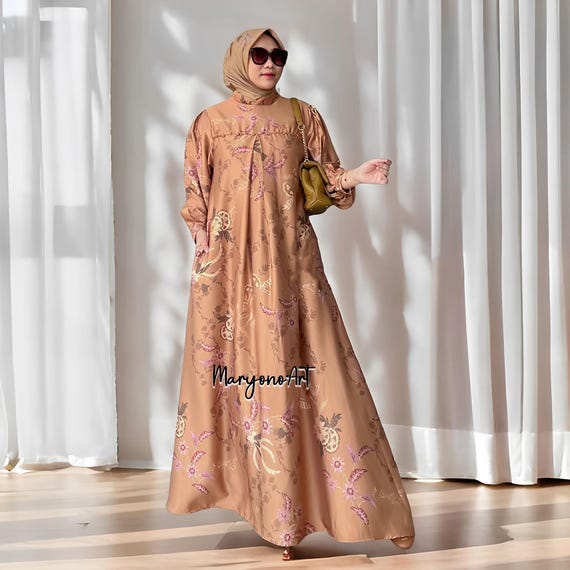 elegant muslim dress Modest Muslim Women's Glamor Mesh Overlay Formal Dress with Embellishe