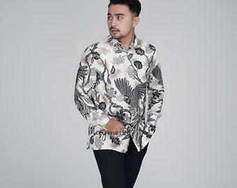 Batik Chandrakala Men's Shirt Premium Cotton Long Sleeve with Full Lining