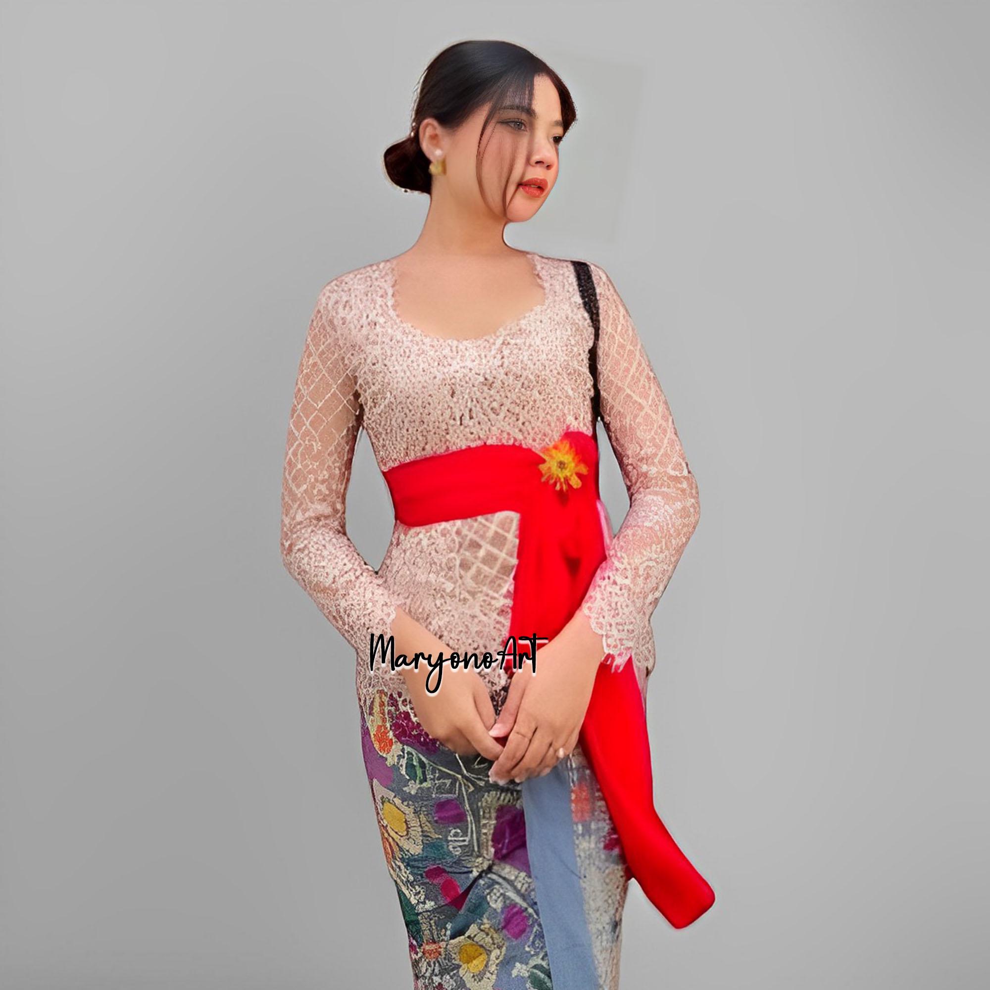 Sabrina Semi France Kebaya Bali Elegant Ceplok Design for Formal Events ...