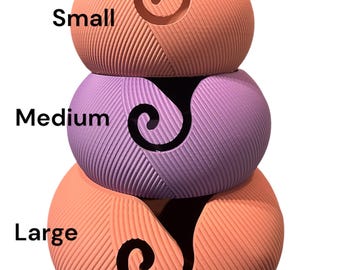 3D printed spiral yarn bowl. crochet, knitting, fibre arts yarn bowl.
