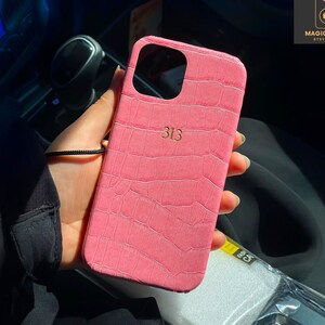 Personalized Leather Case for iPhone 15/14/13/12/11 Pro/Pro Max - Luxury Shockproof Case - Multiple Colors -  With Your Text - Gift Idea