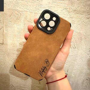 Personalized Leather Case for iPhone 15/14/13/12/11 Pro/Pro Max - Luxury Shockproof Case - Multiple Colors -  With Your Text - Gift Idea