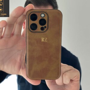 Personalized Leather Case for iPhone 15/14/13/12/11 Pro/Pro Max - Luxury Shockproof Case - Multiple Colors -  With Your Text - Gift Idea