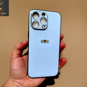 Personalized Leather Case for iPhone 15/14/13/12/11 Pro/Pro Max - Luxury Shockproof Case - Multiple Colors -  With Your Text - Gift Idea