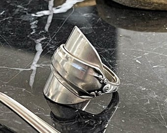 MARCEL - Custom Moka spoon ring - vintage retro silver metal spoon upcycling handmade