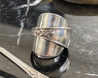 CHARLIE - Custom Moka Spoon Ring - Vintage Retro Silver Metal Spoon Upcycling Handmade