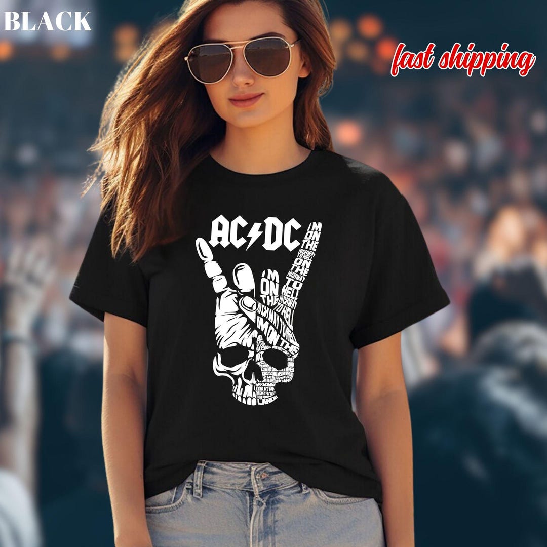 AC/DC Rock on Shirt, Printed Design, for Those About to Rock, ACDC ...