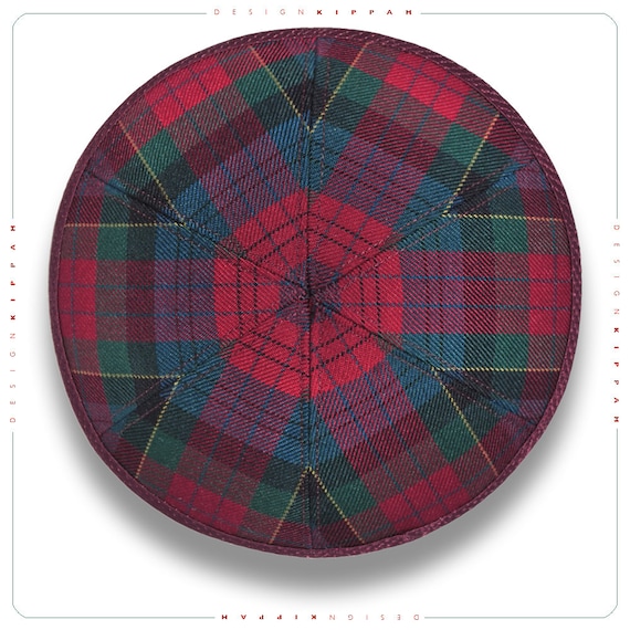 Tartan Kippah Yarmulke Jewish Wedding Bar Mitzvah Shabbat - 