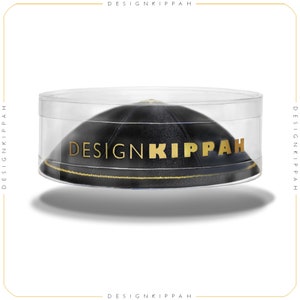 Black satin kippah Jewish wedding, Bar Mitzvah, Shabbat, Passover Modern Judaica image 7