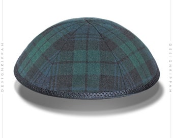 Black Watch tartan kippah | Jewish wedding - Bar Mitzvah - Shabbat | Modern Judaica