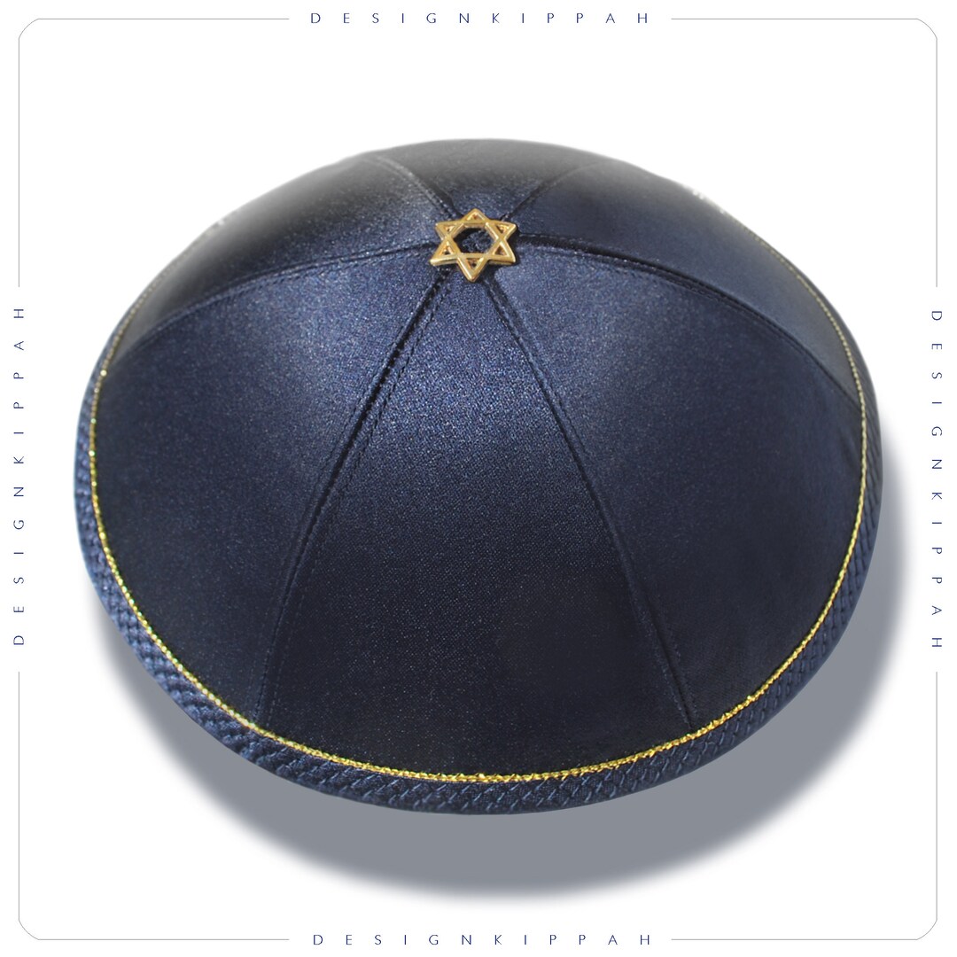 Black Velvet Designed Yarmulkah For Boys - Four Part 18cm
