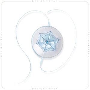 Jewish baby size white - blue David Star kippah | Brit Milah - Bris, Name Giving | Modern Judaica gift