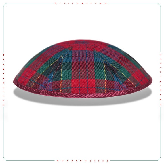 Tartan Kippah Yarmulke Jewish Wedding Bar Mitzvah Shabbat - 