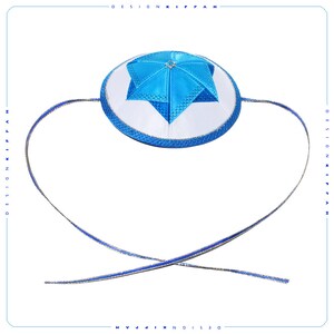 Baby kippah | Brit Milah _ Bris _ Name Giving • White and blue David Star | Modern Judaica