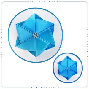 White - blue David Star kippah • Father and son set | Brit Milah _ Bris, Name Giving | Modern Judaica gift