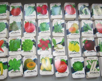 34 DIFFERENT OLD VEGETABLE SEED PACKETS UNUSED GREAT FOR FRAMING NO SEEDS